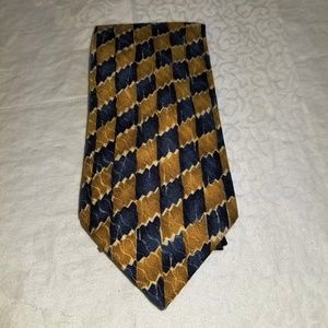 Ermenegildo Zenda  Blue and Gold Geometric Tie